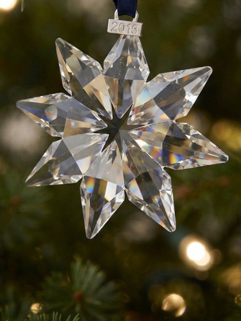 Swarovski 2013 Crystal Snowflake Star Christmas Tree Ornament with Box & cert